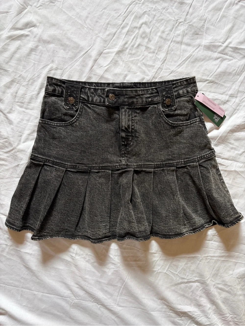 Denim Fit & Flare Mini Skirt - Picture 1 of 8